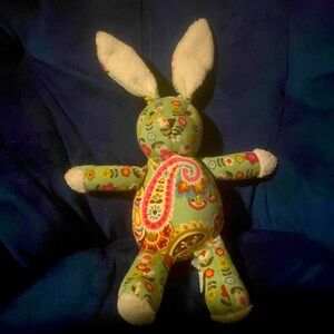 Vera Bradley Baby Bunny Rabbit Green Floral Plush Stuffed Animal 10” 2012